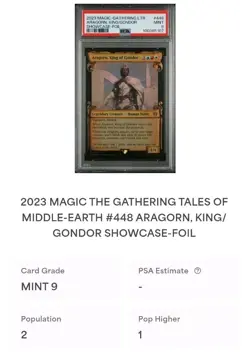 PSA 9 MTG Tales of Middle Earth LTR Aragorn, King of Gondor #448 SHOWCASE Foil - Image 4