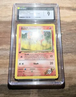 Pokemon TCG Blaine's Charmander 1st Edition Common Gym Heroes CGC 9 - Image 1