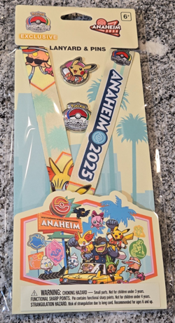 Anaheim 2025 Pokemon World Championships Lanyard Pins Set New Sealed Pikachu - Image 1