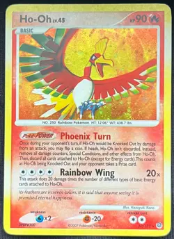 Pokemon TCG Ho-Oh 10/132 D&P Secret Wonders Rare Holo LP - Image 1