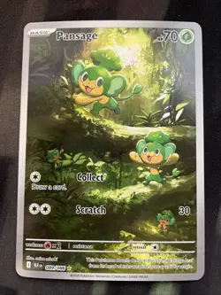 Pansage 089/086 Black Bolt Illustration Rare Pokemon Card Full Art Grass Type - Image 1