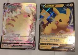 Jumbo Pikachu V AND Pikachu VMAX Pokemon Card 2 Jumbo Cards - Image 1