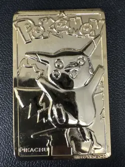 1999 Pikachu Pokemon 23k Gold Plated Trading Card Limited Edition Burger King - Image 1