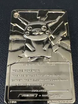 1999 Pikachu Pokemon 23k Gold Plated Trading Card Limited Edition Burger King - Image 2