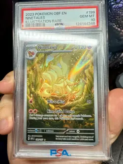 Pokemon TCG Ninetales Obsidian Flames Holo Card 199/197 PSA10 - Image 1