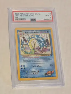 Pokemon vintage GYM Challenge Misty's Gyarados Holo card, graded 4 - Image 1