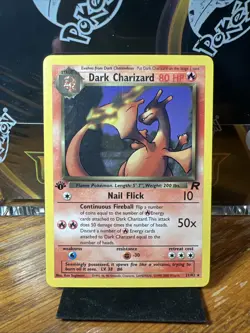Pokemon 1st Edition Dark Charizard TCG Non-Holo Rare Card 21/82 - Image 1