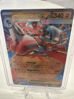 Mega Lucario EX 077/132 Double Rare Holo Pokemon Mega Evolution TCG NM - Image 1