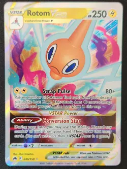 Rotom VSTAR 046/159 Crown Zenith Extended Art Ultra Rare Holo Pokemon 2023 NM - Image 1