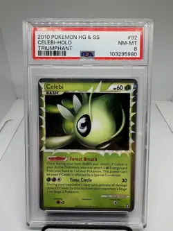 Pokemon Celebi Prime Triumphant Holo Ultra Rare #92 PSA 8 - Image 1