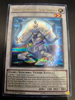 YUGIOH CELESTIAL DOUBLE STAR SHAMAN ULTRA RARE EX DUSA-EN018 - Image 1