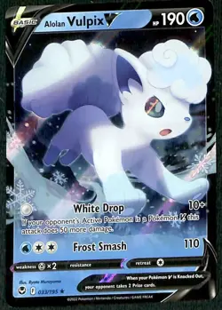 Alolan Vulpix V Silver Tempest 033/195,NM Pokemon Card - Image 1