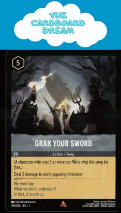 Grab Your Sword The First Chapter #198/204 Rare Disney Lorcana Card - Image 1