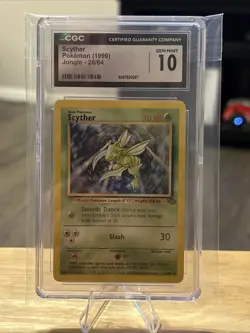 CGC 10 GEM MINT Scyther 1999 Jungle 26/64 Pokemon Card - Image 1