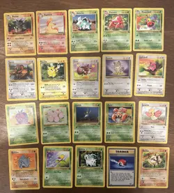 Jungle Lot of 20 Uncommons/Commons, No Duplicates - Vintage Pokemon TCG Cards - Image 1