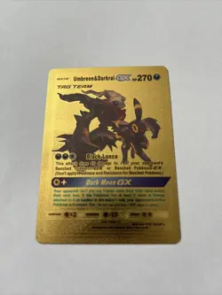 Umbreon & Darkrai GX Tag Team Gold Pokemon Card Great Condition - Image 1