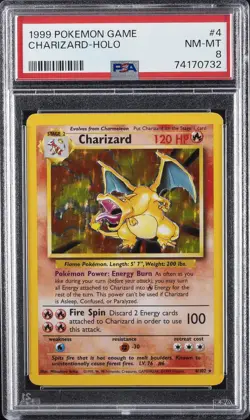 1999 POKEMON GAME #4 CHARIZARD-HOLO PSA 8 - Image 1