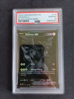 Pokemon TCG Black Bolt Zekrom Ex BWR PSA 10 172/086 - Image 1