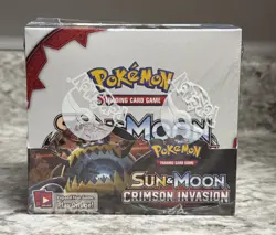 Pokemon Sun And Moon: Crimson Invasion Sealed Booster Box -Ships In Acrylic Case - Image 1