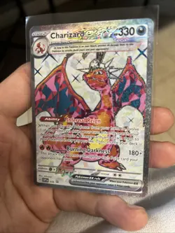 Pokemon TCG S&V Obsidian Flames Charizard EX #056 Holo Black Star Promo - Image 1