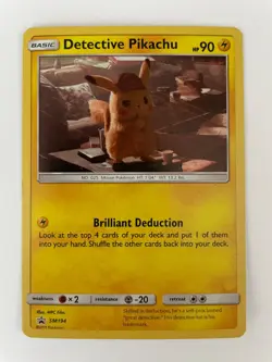 Detective Pikachu - SM194 - Pokemon Sun Moon Black Star Promo Holo Rare NM-MINT - Image 1