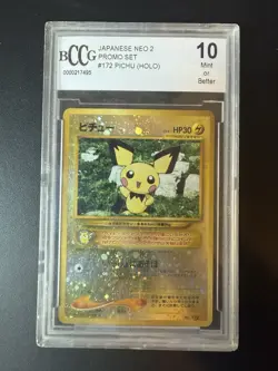 2000 Pokemon JP Neo Pichu Holo #172 Reverse Foil Promo BCCG10 - Image 1
