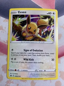 Pokemon TCG Eevee SWSH118 SWSH Black Star Promos Holo NM - Image 1