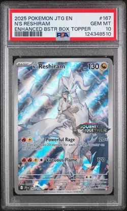2025 Pokemon Journey Together #167 N’s Reshiram STAMPED PSA 10 - Image 1