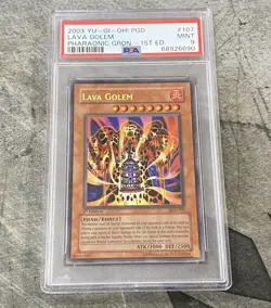 2003 Yu-Gi-Oh Lava Golem PSA Mint 9 Pharaonic Guardian PGD-107 #107 - Image 1