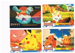 Pokemon 1999 Topps Movie ANMATION EDITION bundle of 4 cards, 1 foil. (GTF#5) - Image 1