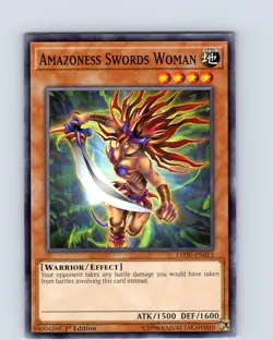 Yu-Gi-Oh TCG Amazoness Swords Woman LEDU-EN013 1st Edition Common Card NM - Image 1