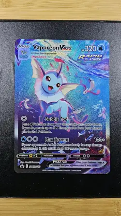 Pokemon TCG Vaporeon VMAX Card Alt Art SWSH182 Jumbo - Image 1
