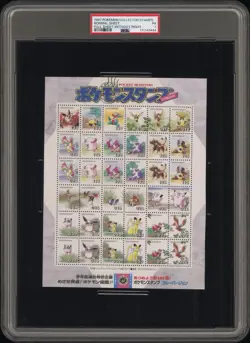 Eevee Snorlax Meowth Pokemon Card Stamp Sheet Shogakukan Nippon Nintendo PSA 1 - Image 1