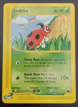 Pokemon Card Ledyba 72/144 common 2003 Skyridge LP - Image 1
