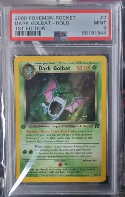 Pokemon TCG 1st Edition Dark Golbat 7/82 Holo - 2000 Rocket - WOTC - PSA Mint 9 - Image 1