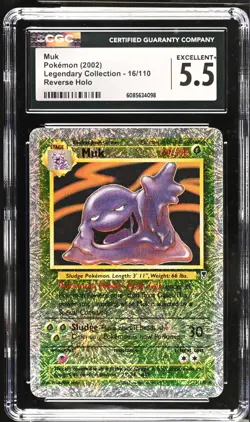 POKEMON CGC 5.5 Muk 16/110 2002 Legendary Collection Rare Reverse Holo *4098 - Image 1