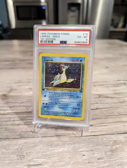 1999 Lapras 10/62 Fossil Pokemon TCG Holo Rare 1st Edition #10 PSA 6 EX-MT WOTC - Image 1