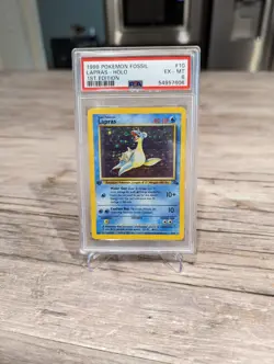 1999 Lapras 10/62 Fossil Pokemon TCG Holo Rare 1st Edition #10 PSA 6 EX-MT WOTC - Image 2