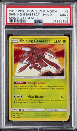 2017 POKEMON SUN & MOON SHINING LEGENDS #9 SHINING GENESECT-HOLO PSA 9 - Image 1