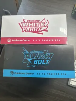 Pokemon Center (1)Black Bolt and(1) White Flare ETB Pokemon TCG - Factory Sealed - Image 1