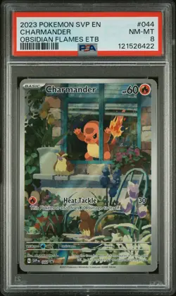 2023 POKEMON SVP EN-SV BLACK STAR PROMO #044 CHARMANDER PSA 8 - Image 1