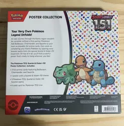 Pokemon TCG Scarlet & Violet 151 Poster Collection Box 3 Packs New Sealed 820650853166 - Image 2