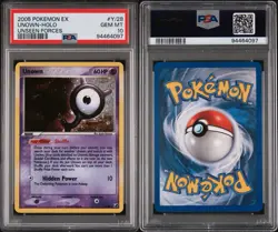 PSA 10 GEM MINT 2005 POKEMON EX UNSEEN FORCES #Y/28 UNOWN-HOLO UNSEEN FORCES - Image 3
