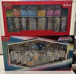 Costco Pokemon S&V Prismatic Evolutions MINI TINS & Lucario Ex Tyranitar Ex - Image 1