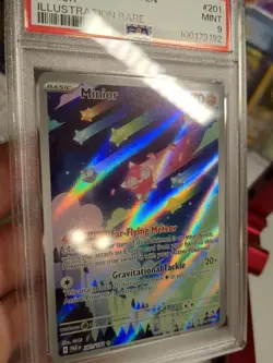 Pokemon TCG Card Minior 201/182 Paradox Rift Holo Illustration Rare Graded PSA 9 - Image 3