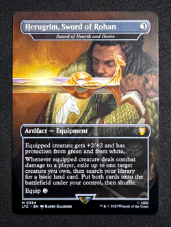 MTG HERUGRIM, SWORD OF ROHAN 0354 LORD OF THE RINGS COMMANDER LTC BORDERLESS - Image 3