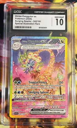 Alolan Exeggutor ex 242/191 Surging Sparks Alt Art Pokemon TCG CGC 10 Gem Mint - Image 1