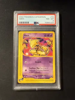 Pokemon TCG PSA 8 Abra Expedition Base Set 93/165 Regular Common - Image 1