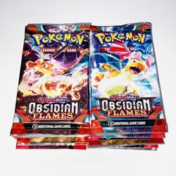 New & Sealed! Pokemon Scarlet and Violet Obsidian Flames Booster Packs Lot Of 15 - Image 1