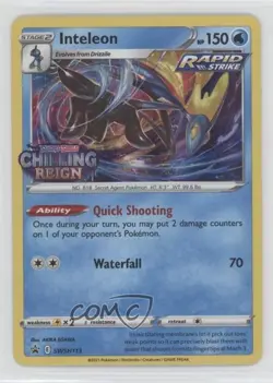 Inteleon Holo Pokemon Sword & Shield Black Star #SWSH113 - Image 1